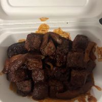Barbecue tofu & mushrooms   at Radha's Kitchen in Alachua
