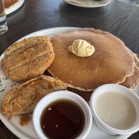 Choking and pancakes   at Something Vegan in Toluca Lake