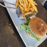 Chickun burger and fries   at Something Vegan in Toluca Lake