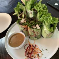 Fresh spring rolls with peanut sauce at Something Vegan in Toluca Lake