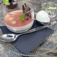 Panna cotta and lemon sorbet  at NUL73 in Den Bosch