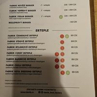 Vegan burgers and potato dishes at Fabrik Food Factory in Brno