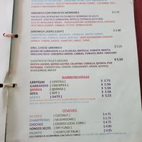 Menu at Carmita's Pancake House Restaurant in Montanita