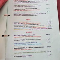 Menu at Carmita's Pancake House Restaurant in Montanita
