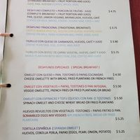Menu at Carmita's Pancake House Restaurant in Montanita