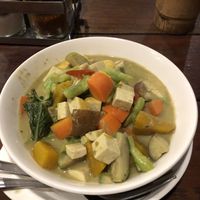 Green curry woth tofu and veges  at Karsalong in Pai