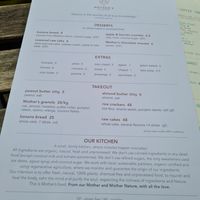 Menu at My Mother's Daughters  in Lisbon