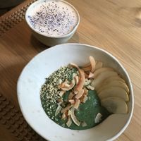 Best thing ever. Green smoothie bowl. Get this  at My Mother's Daughters  in Lisbon