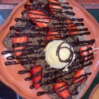 Vegan sweet crepe with vegan ice cream!  at Creperia La Boheme in Cusco