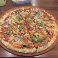 Vegan pizza! at Dr. Pizza in Antalya