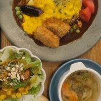 Vegan rice omelette menu at Medaka Natural Kitchen  in Osaka