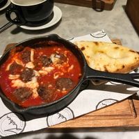 Vegan Meatballs with Garlic Bread at Luben's Pizza in Folkestone