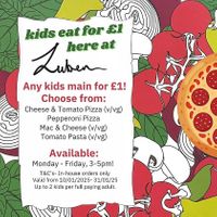 Kids main for £1 offer during January (Veganuary) 2025 at Luben's Pizza in Folkestone
