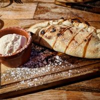 Banoffee calzone with vegan ice cream at Luben's Pizza in Folkestone