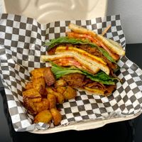 brunch blt + potatoes (takeout) at Georgetown Liquor Company in Seattle