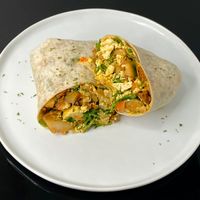 breakfast burrito (plated at home) at Georgetown Liquor Company in Seattle