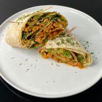 chipotle chicken wrap (plated at home) at Georgetown Liquor Company in Seattle