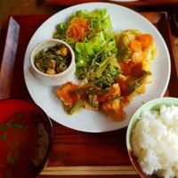 Seasonal vegetable set menu at Cafe 101 in Teshima
