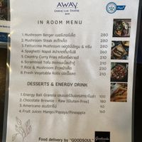 Room service menu   at Away Chiang Mai Thapae Resort in Chiang Mai