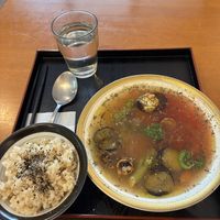 Veggie Soup with whole grain rice  at Tomy Muesli in Takayama