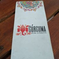 Menu cover at Curcuma in Guadalajara