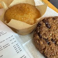 Cornbread muffin and peanut butter chocolate chip cookie for almost $10  at Pie in the Sky in Woods Hole