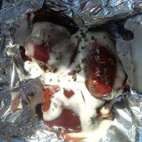 BBQ & vegan ranch on sugarcane drumsticks, soooo good!!!! at Vegan International Co in Tampa