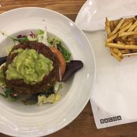vegan burger on salad bowl at Bacoa - Ferran in Barcelona