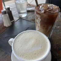 London Fog with Almond Milk and Iced Coffee with Coconut Milk  at Wild Rabbit Bistro in Ormond Beach
