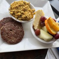 brunch bazaar with tofu scramble and vegan sausagee  at Wild Rabbit Bistro in Ormond Beach