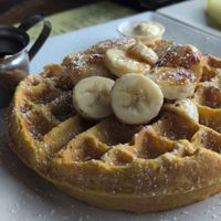 Banana Brulee Waffle at Wild Rabbit Bistro in Ormond Beach