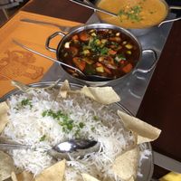 Rice, sweet and sour veggies, dhal  at La Bamboo in Stuttgart