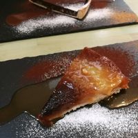 Delicious apple pie and chocolate tarte  at Amaranta Biobar in Valencia