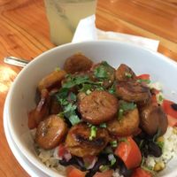Vegan Rice Bowl with Plantains at Maizal in Vancouver