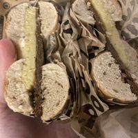 Vegan sausage and egg  at Rise Bagel Co. in Minneapolis