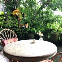 outside the cafe at Yellow Flower Cafe in Ubud