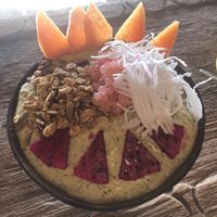 Green smoothie bowl  at Yellow Flower Cafe in Ubud