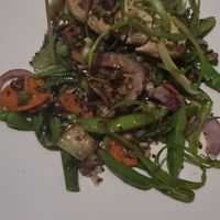 Gardein Bowl: stir fried sesame brown rice & red quinoa, mushrooms, snap peas, bok choy, car, red onion, baby broccoli, red pepper flakes at Yard House in King Of Prussia