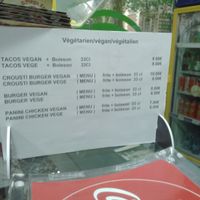 Vegan choices on the menu at ZN Pizza in Lille