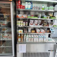 freezer and fridge with vegan products at Bakkerij Filip en Liraz  in Kuurne