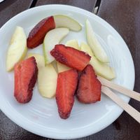 Complementary fruit - Taverna Kalyva, Potamos Beach, Crete, Greece  at Taverna Kalyva in Crete