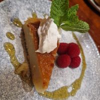 Almond & orange cake with whipped cream. at Ambiente Tapas in Hull