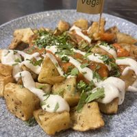 Vegan potatas bravas  at Ambiente Tapas in Hull
