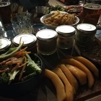 Vegan platter and fries at La Recyclerie in Paris