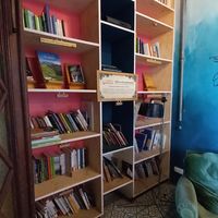 library with books concerning sustainability at La Recyclerie in Paris
