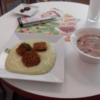 Raw vegan "koprovka" and Gazpacho soup at bistRAWveg - Cerny Most Shopping Centre in Prague