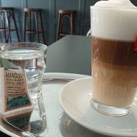 Oat milk latte at Indigo Elephant in Basel