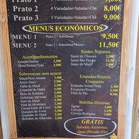 Menu (Portuguese) at A Colmeia in Lisbon
