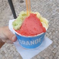 Melon, strawberry and pineapple at Gelato Davvero in Lisbon