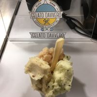 Medium cup has 3 flavours at Gelato Davvero in Lisbon